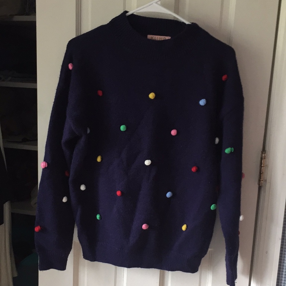 Kling Pom Pom Christmas sweater navy blue